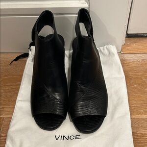 Vince Black Open-Toe Heels, Size 7.5